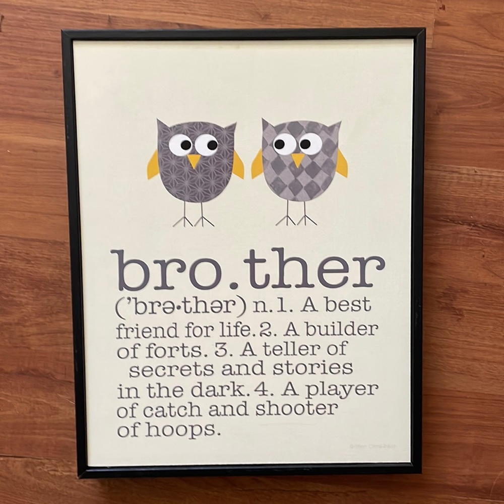 Wall Artwork for boys room. Brother definition 11x 14”
